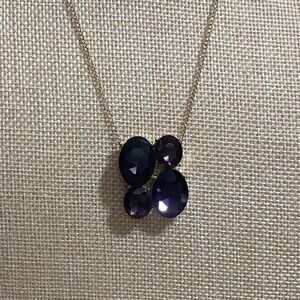 Midnight Violet Cluster Pendant On A 12K GF Necklace By C. William Carey Co.